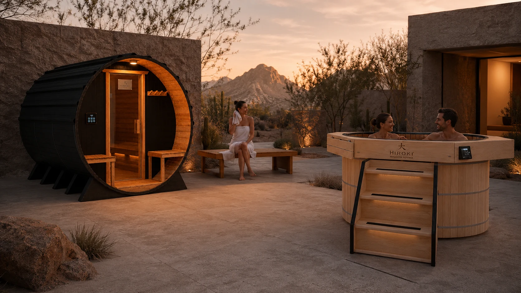 hiroki-patagonia-sauna-sakura-desierto-atardecer-pareja.webp